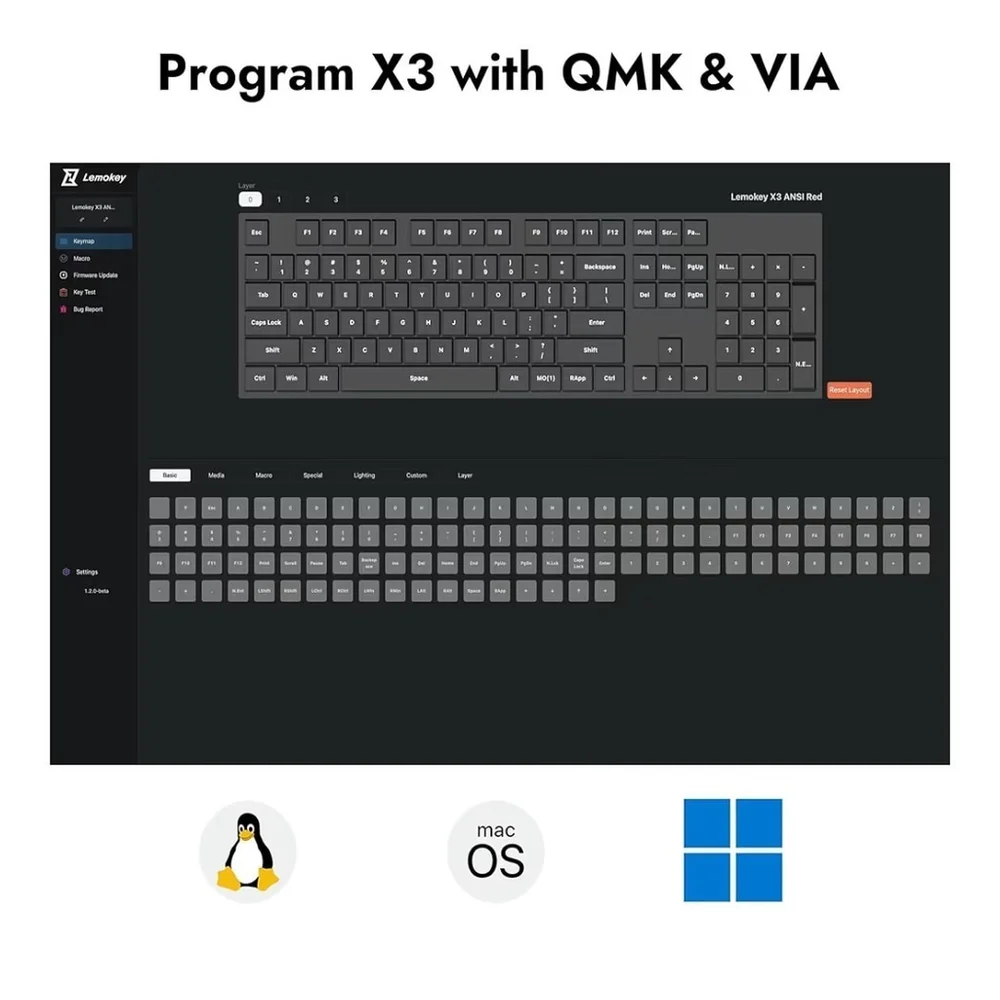 Lemokey X3 Mechanical Gaming Keyboard Wired, 100% Layout, Brown Switches, Black